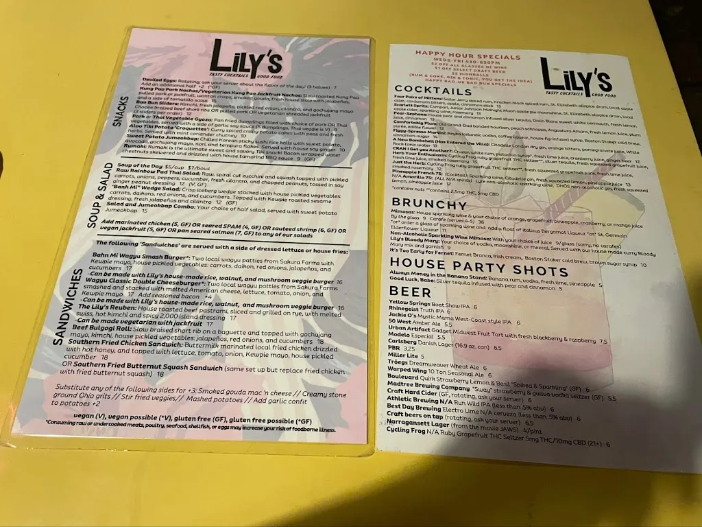 Menu_Lily's Dayton_Dayton, OH_image_old_1