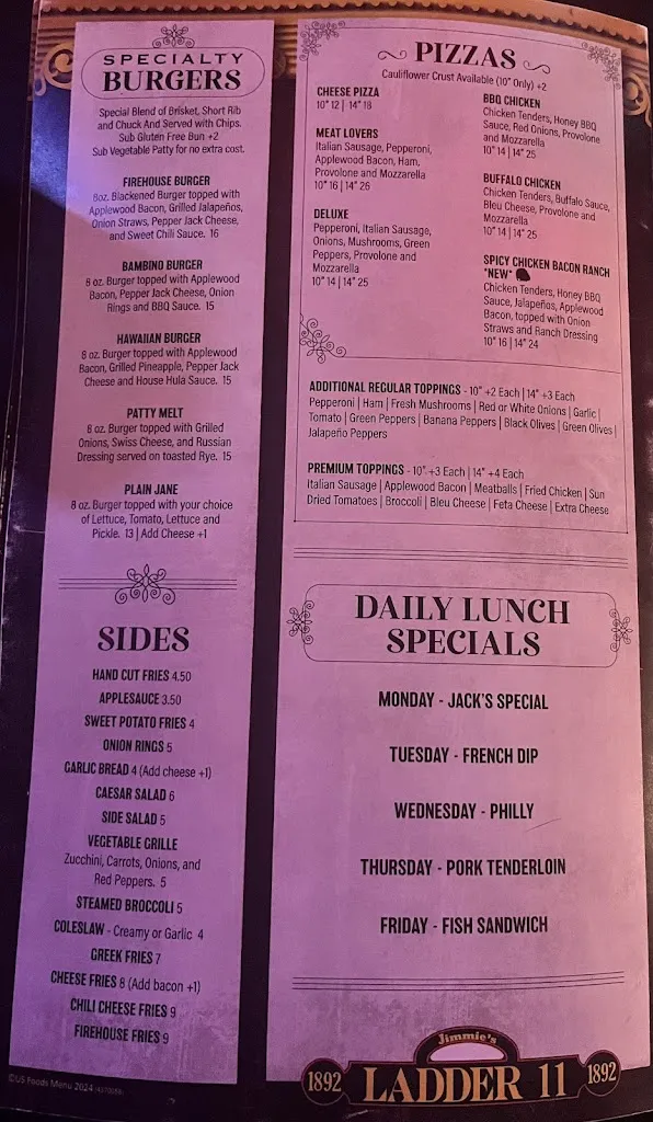 Menu_Jimmie's Ladder 11_Dayton, OH_image_old_2