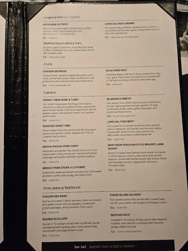 Menu_Salar Restaurant and Lounge_Dayton, OH_image_old_1