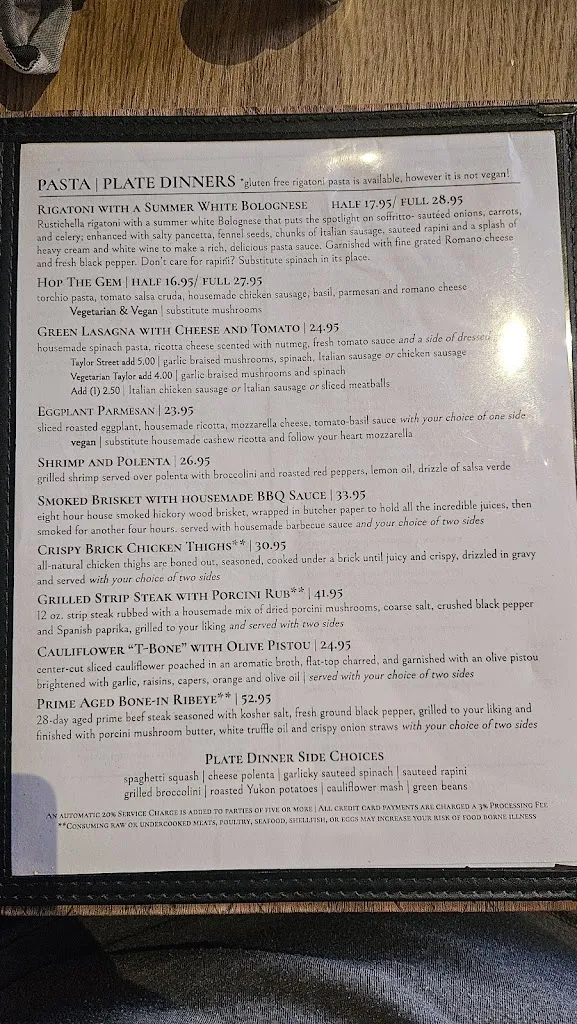 Menu_Wheat Penny Oven and Bar_Dayton, OH_image_old_2
