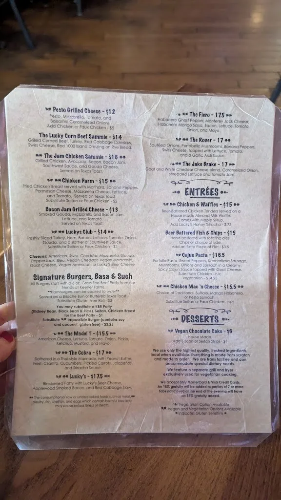 Menu_Lucky's Taproom & Eatery_Dayton, OH_image_old_1