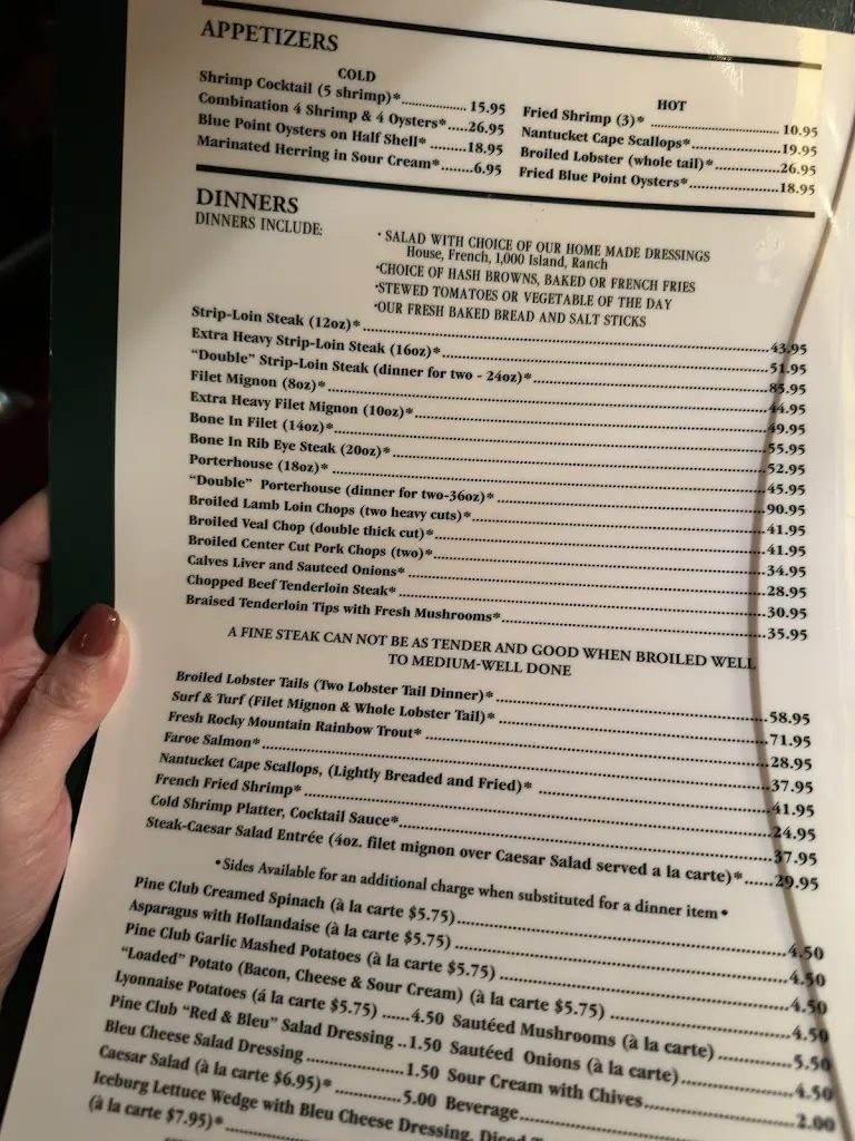 Menu_Pine Club_Dayton, OH_image_old_2