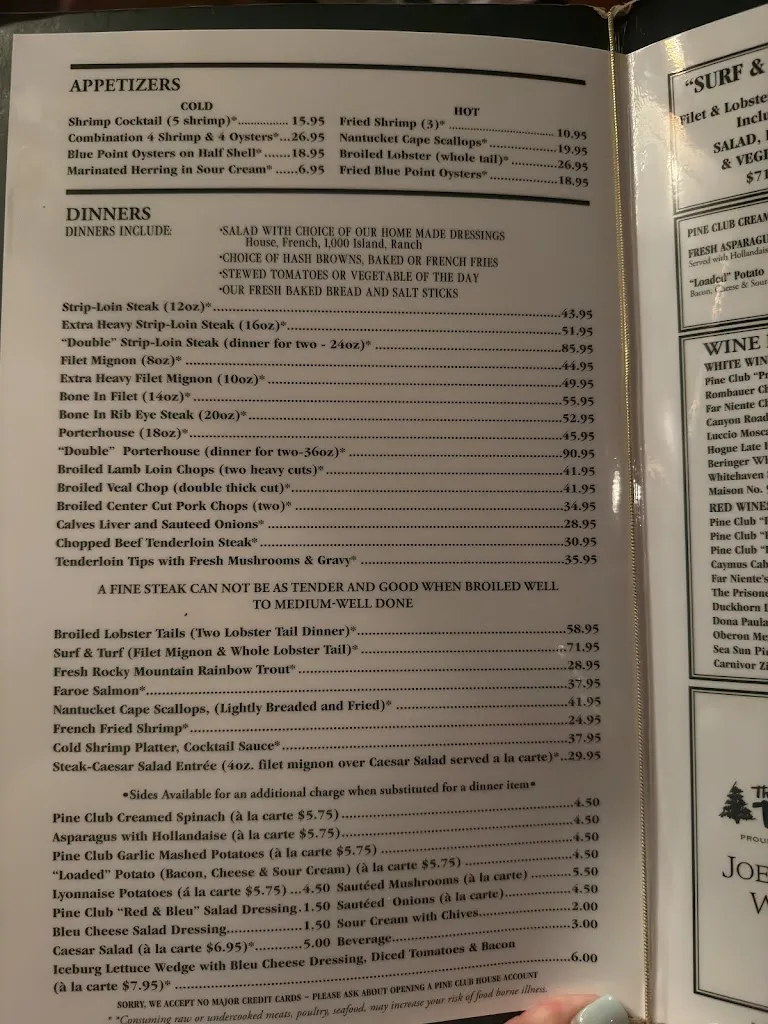 Menu_Pine Club_Dayton, OH_image_old_3
