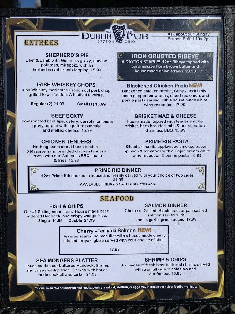 Menu_Dublin Pub_Dayton, OH_image_old_2