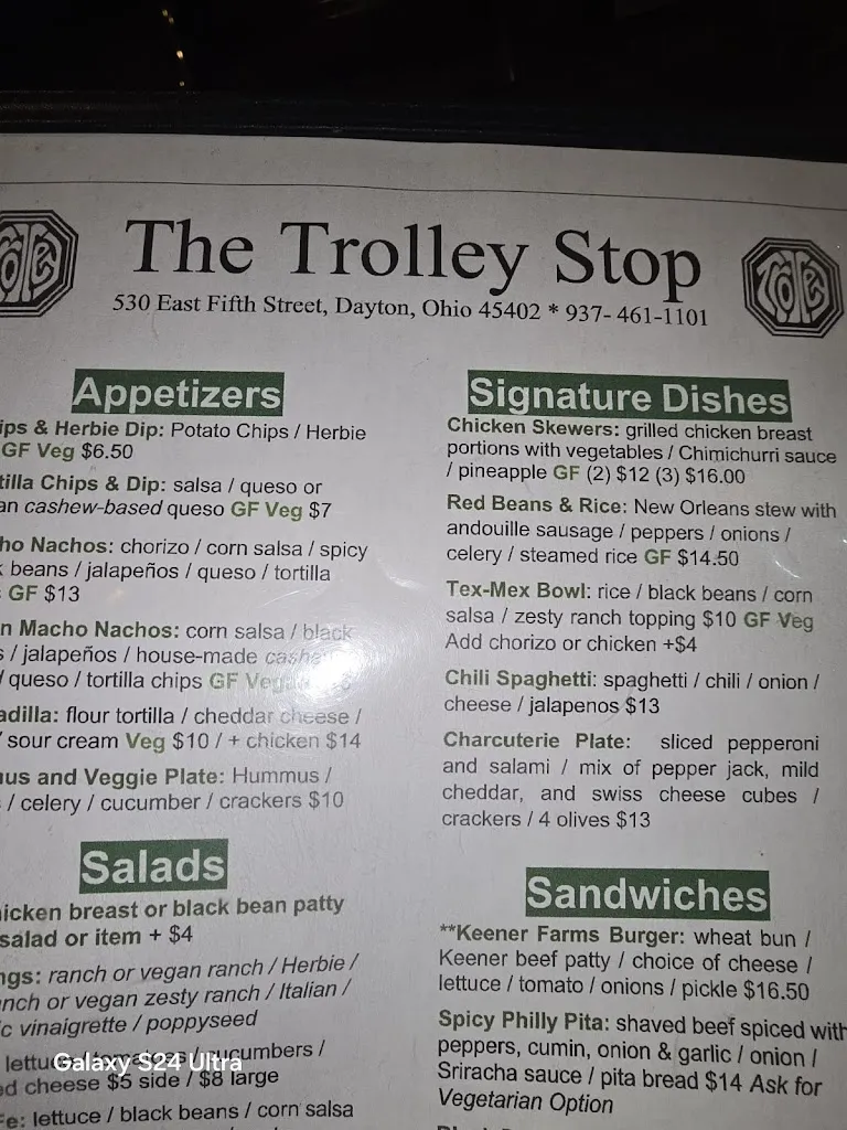Menu_The Trolley Stop_Dayton, OH_image_old_1