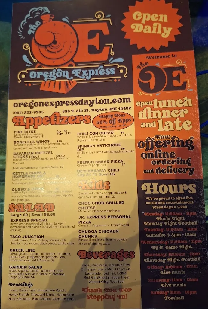 Oregon Express_Dayton, OH_menu_imagen_2