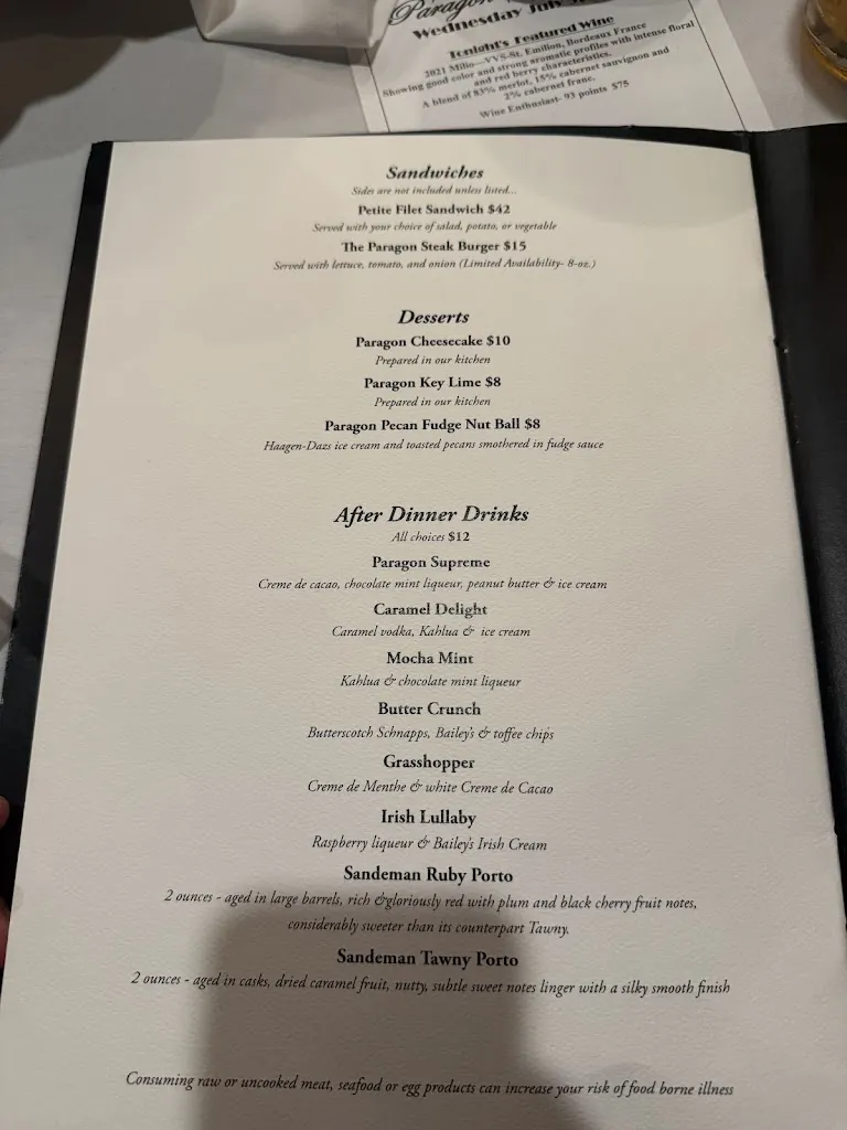 The Paragon Supper Club_Dayton, OH_menu_imagen_3