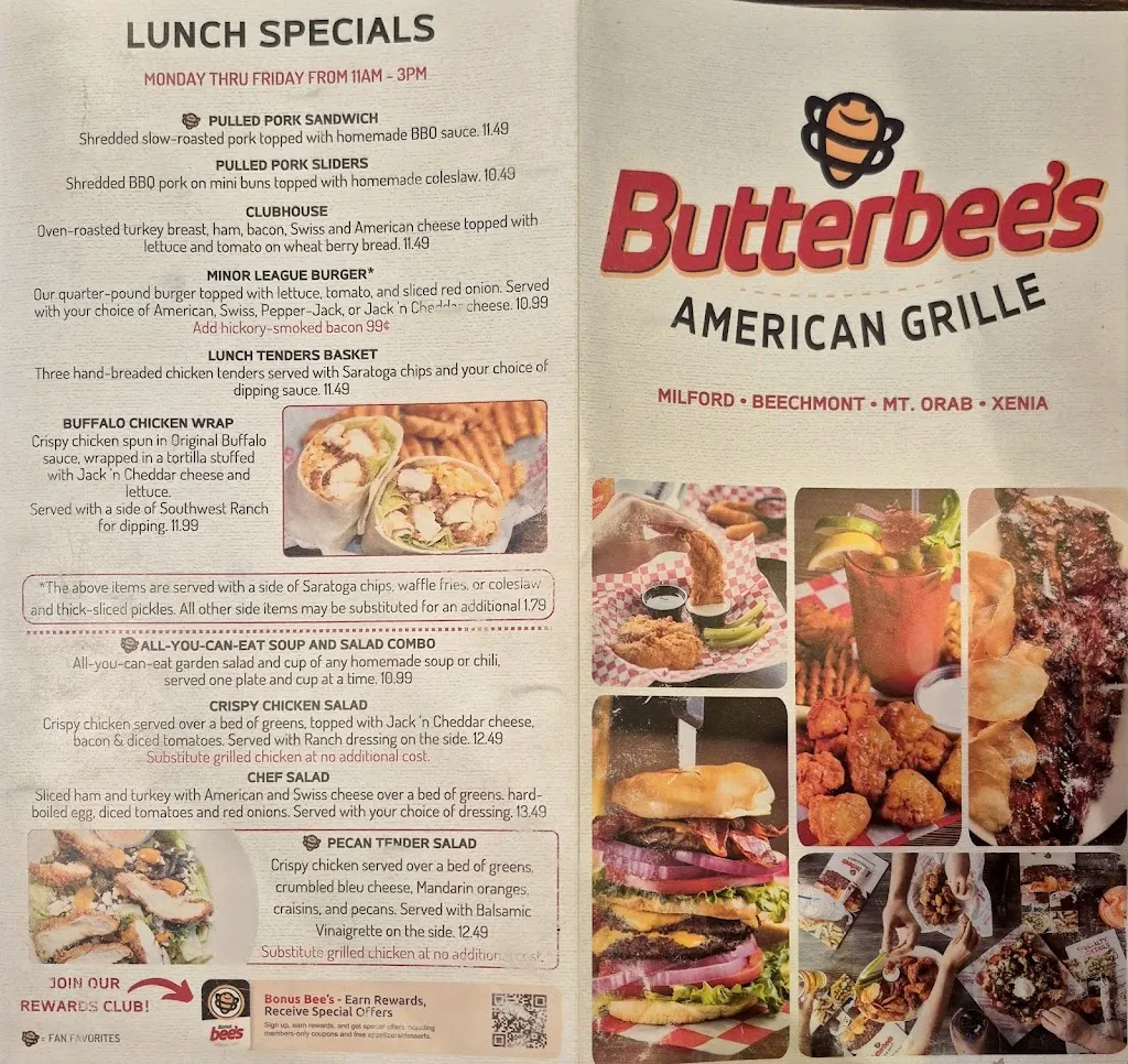 Menu_Butterbee's American Grille_Cincinnati, OH_image_old_2