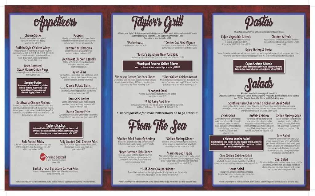 Menu_Taylor's Tavern_Springfield, OH_image_old_1