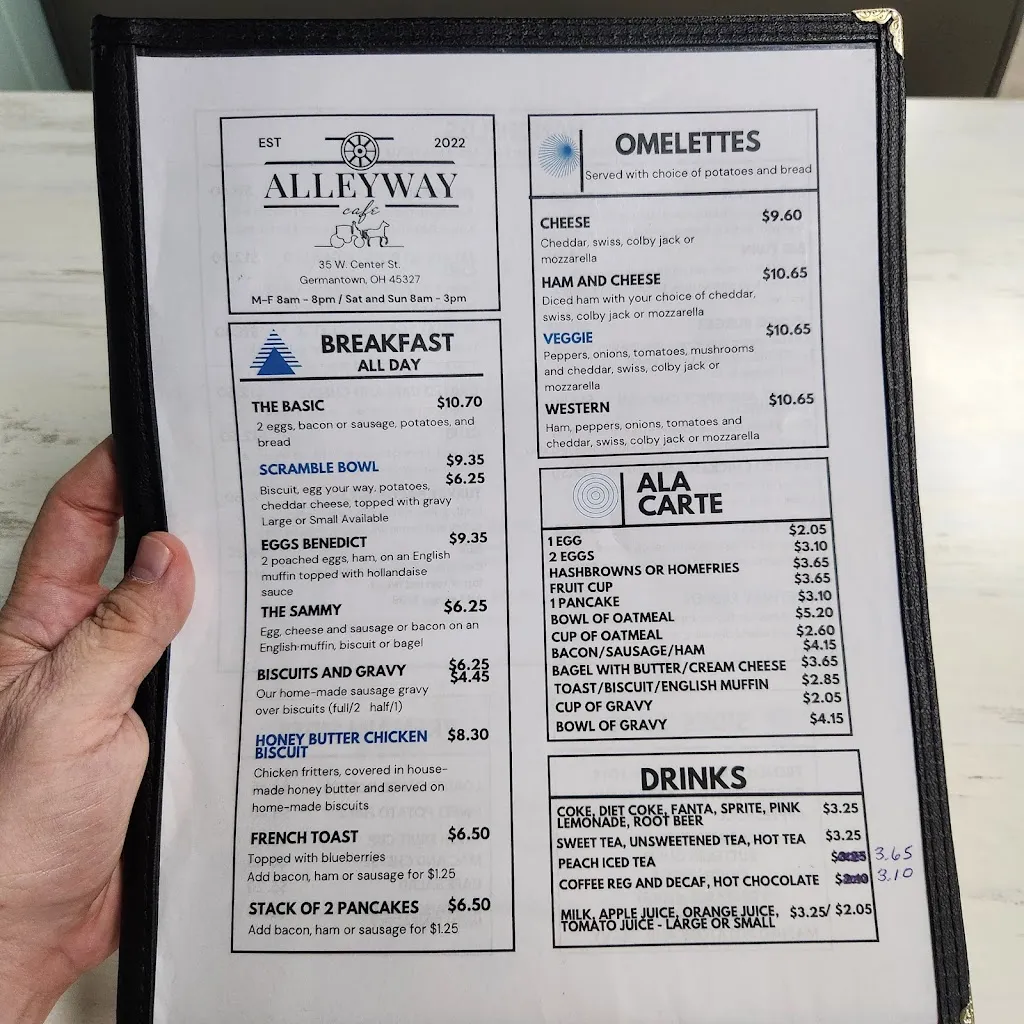 Menu_Alleyway Cafe_Germantown, OH_image_old_3