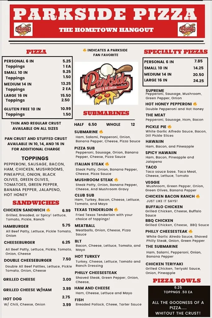Menu_Parkside Pizza and Ice Cream_Germantown, OH_image_old_1