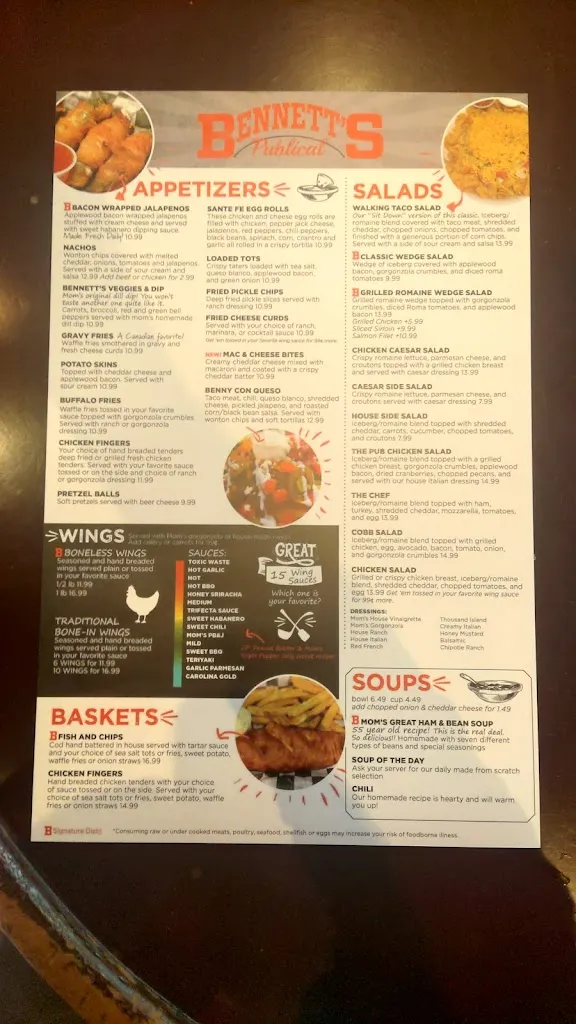 Menu_Bennett's Publical Family Sports Grill_Miamisburg, OH_image_old_2