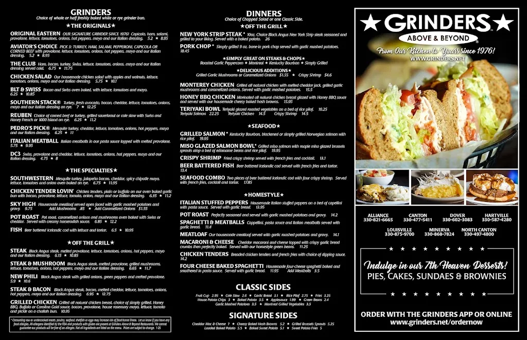 Menu_North Canton Grinders Above & Beyond_North Canton, OH_image_old_2