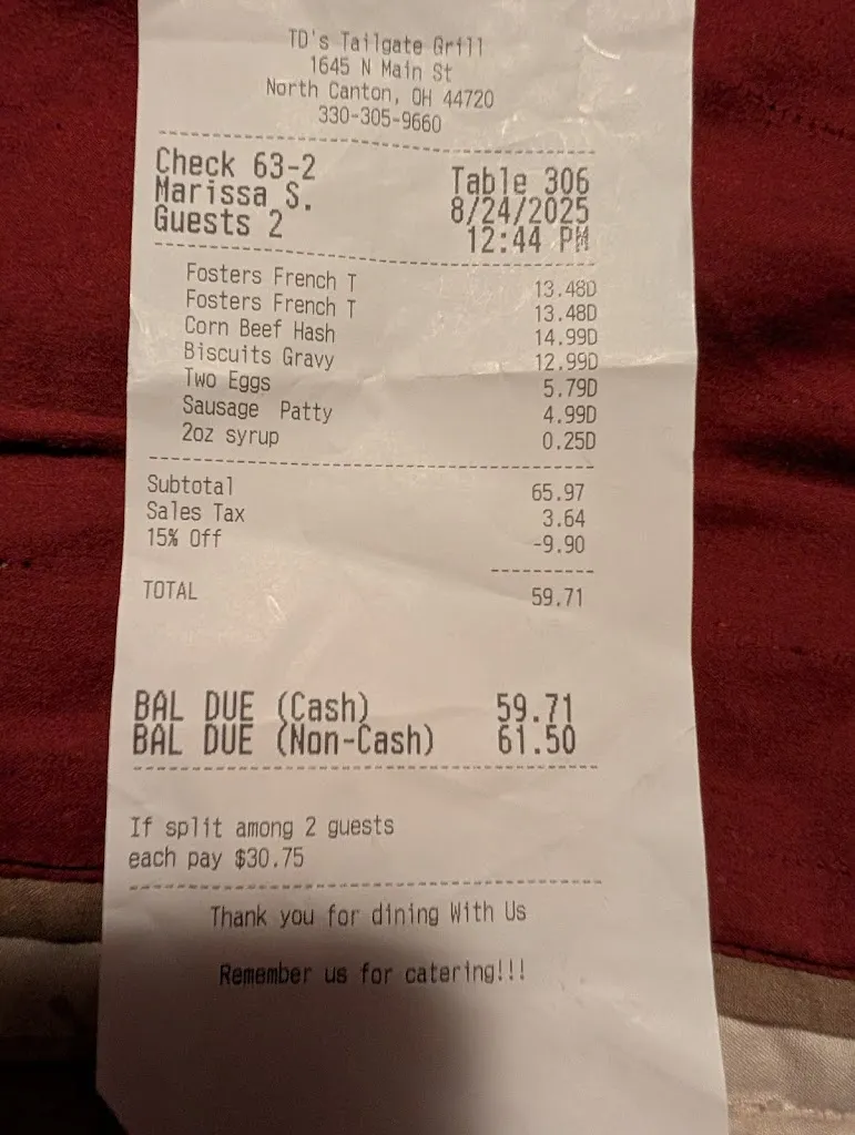 jennifer “Jen P” phillips_TD's Tailgate Grill_North Canton, OH_review