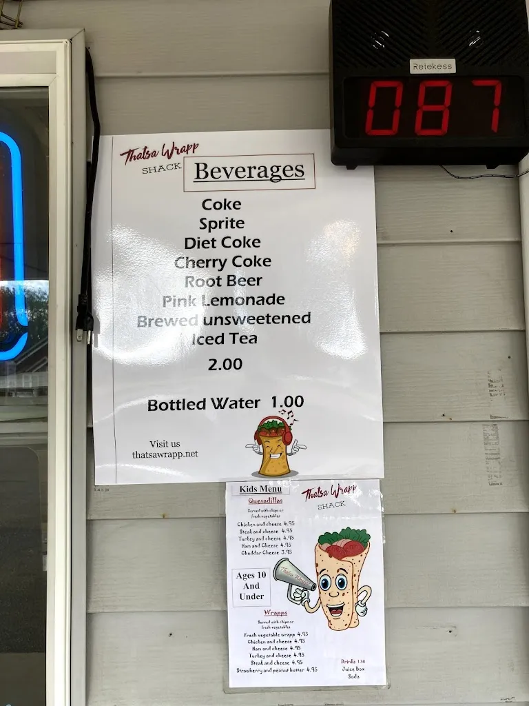 Menu_Thatsa Wrapp Shack_North Canton, OH_image_old_1