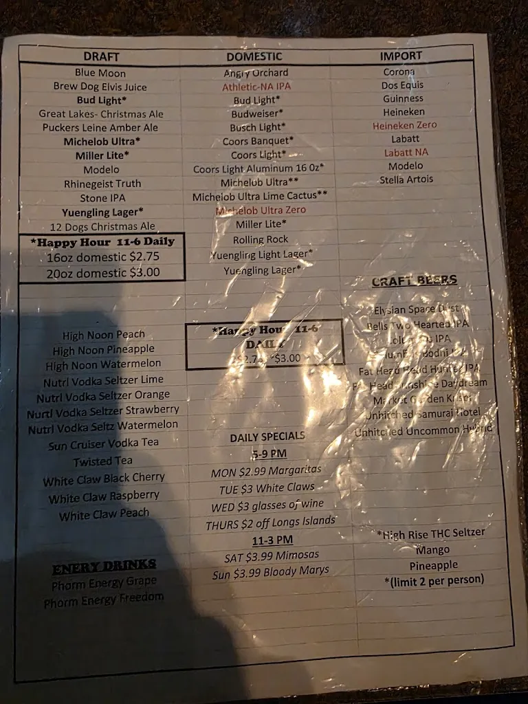 Menu_Puckers Sports Pub & Grille_North Canton, OH_image_old_1