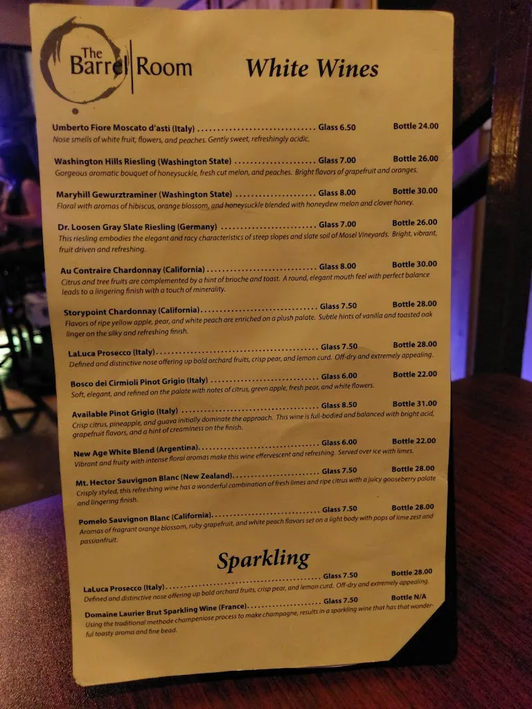 Menu_The Barrel Room_North Canton, OH_image_old_3