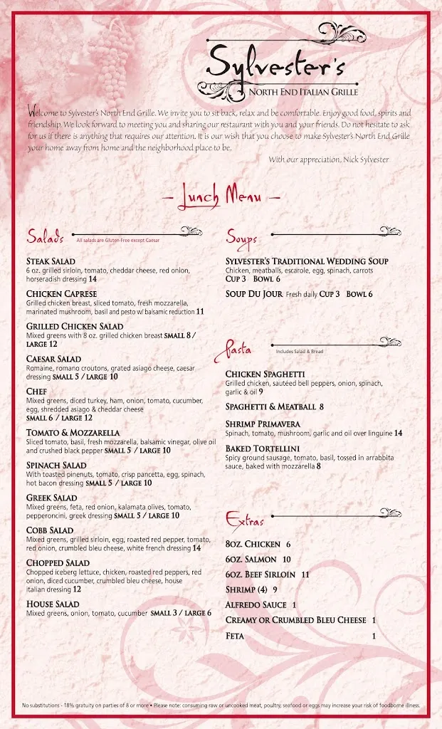 Menu_Sylvester's North End Grille_North Canton, OH_image_old_1