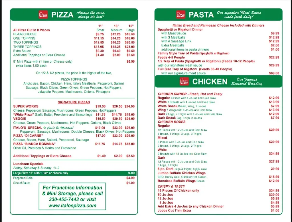 Italo's Pizza restaurant in North Canton, OH