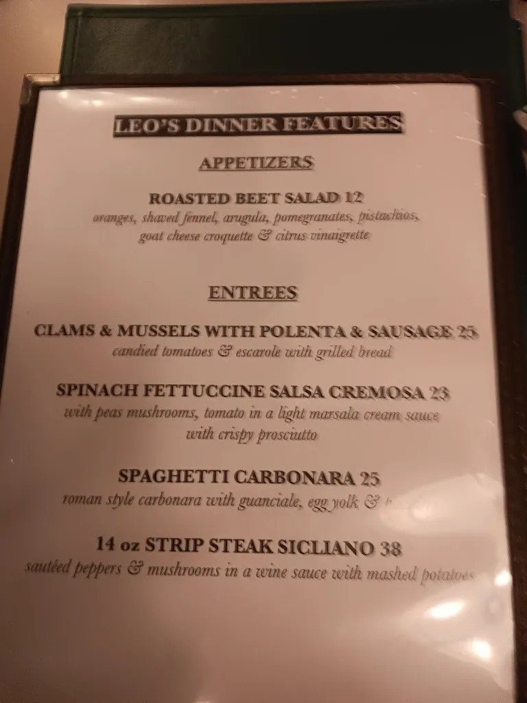 Menu_Leo's_Warren, OH_image_old_2