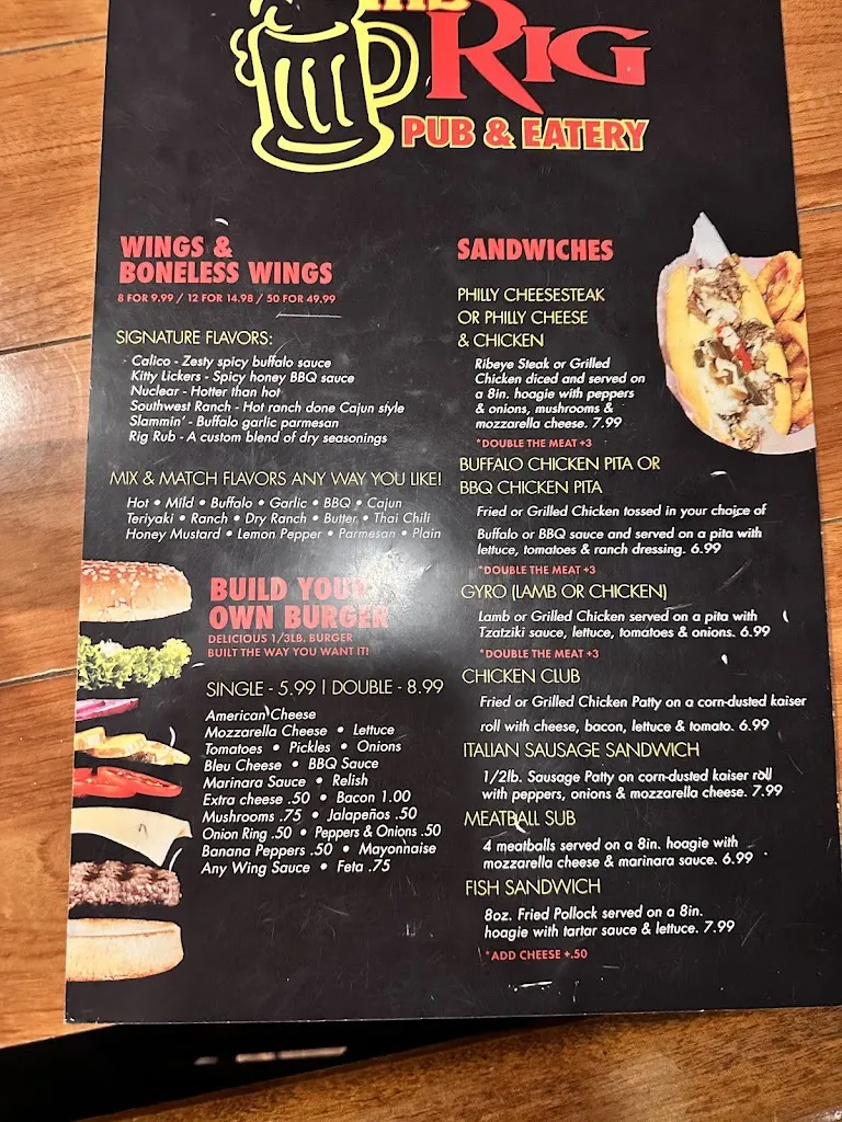 Menu_The Rig_Warren, OH_image_old_2