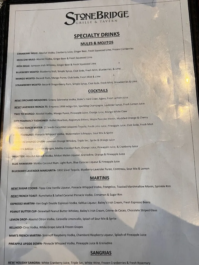 Menu_Stonebridge Grille & Tavern_Warren, OH_image_old_1