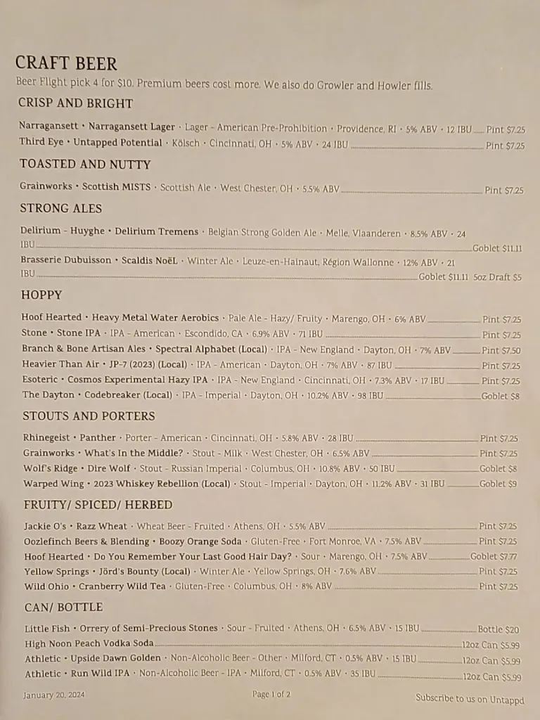 Menu_Sea Jax Tavern_Kettering, OH_image_old_1