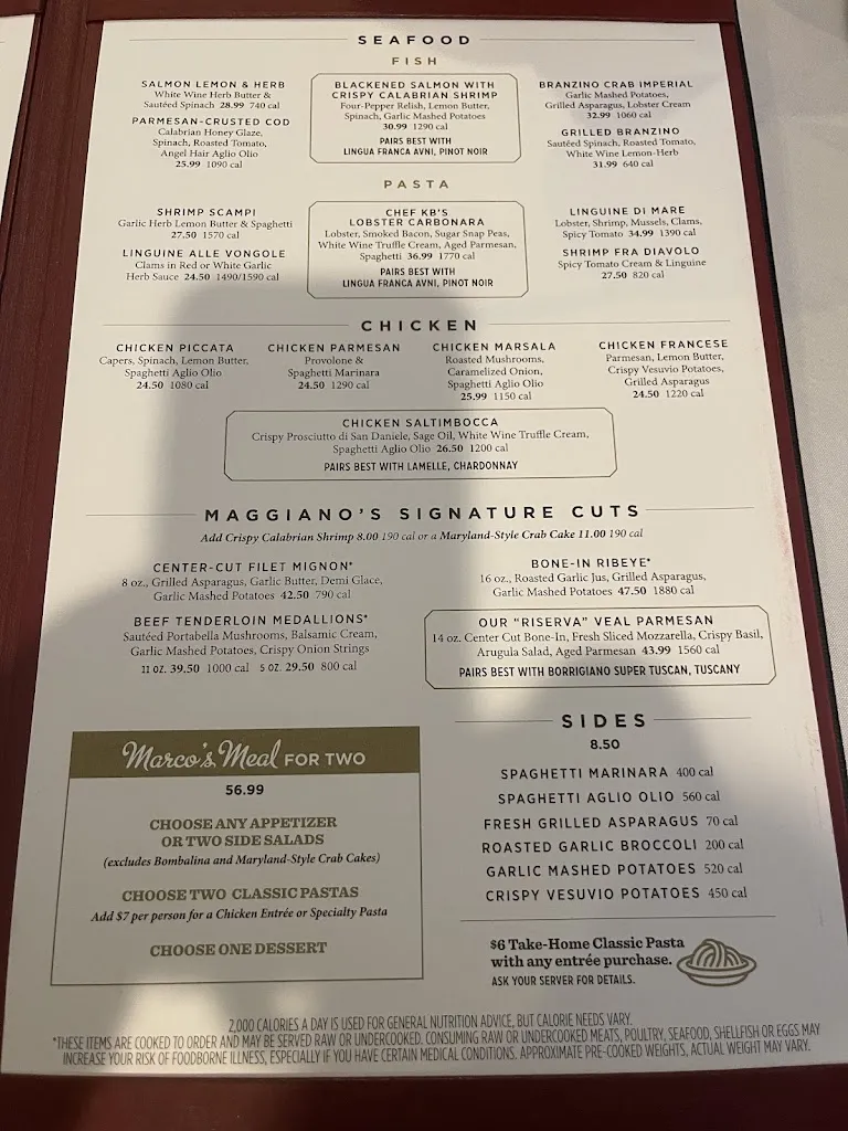 Menu_Maggiano's Little Italy_Cincinnati, OH_image_old_3