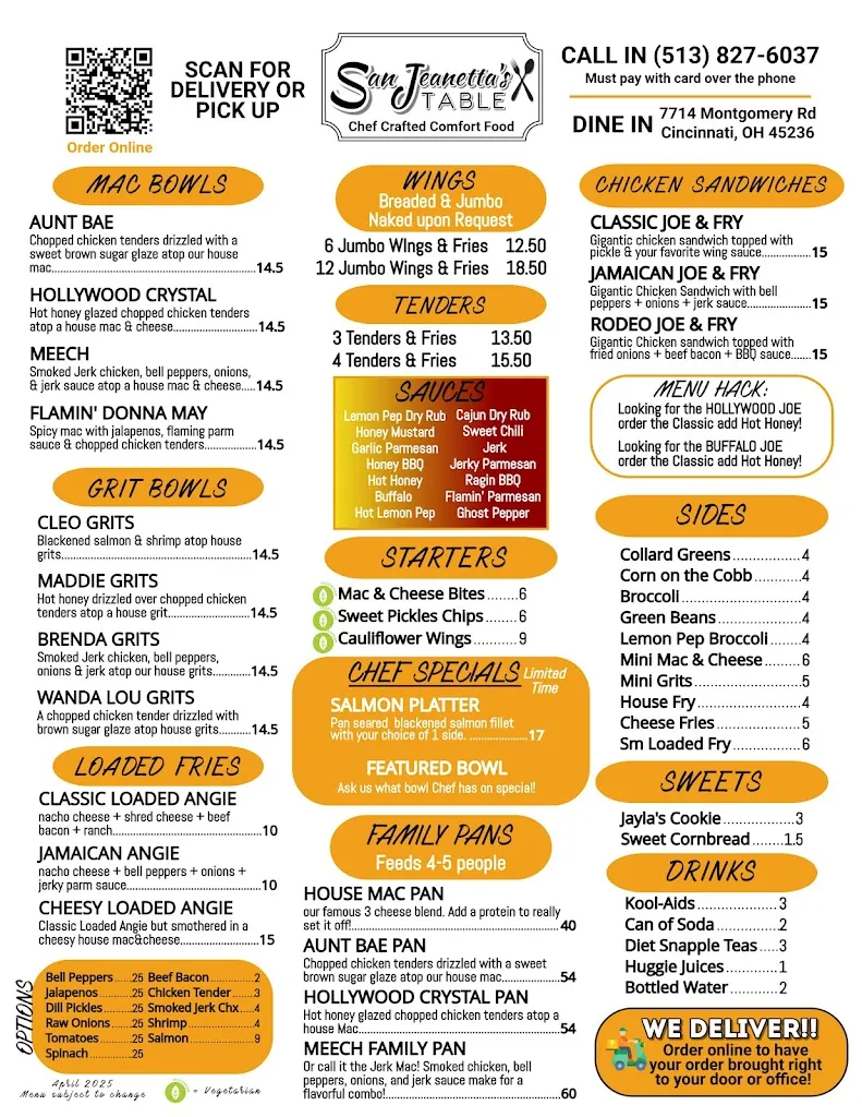 Menu_San Jeanetta's Table - Kenwood_Cincinnati, OH_image_old_1