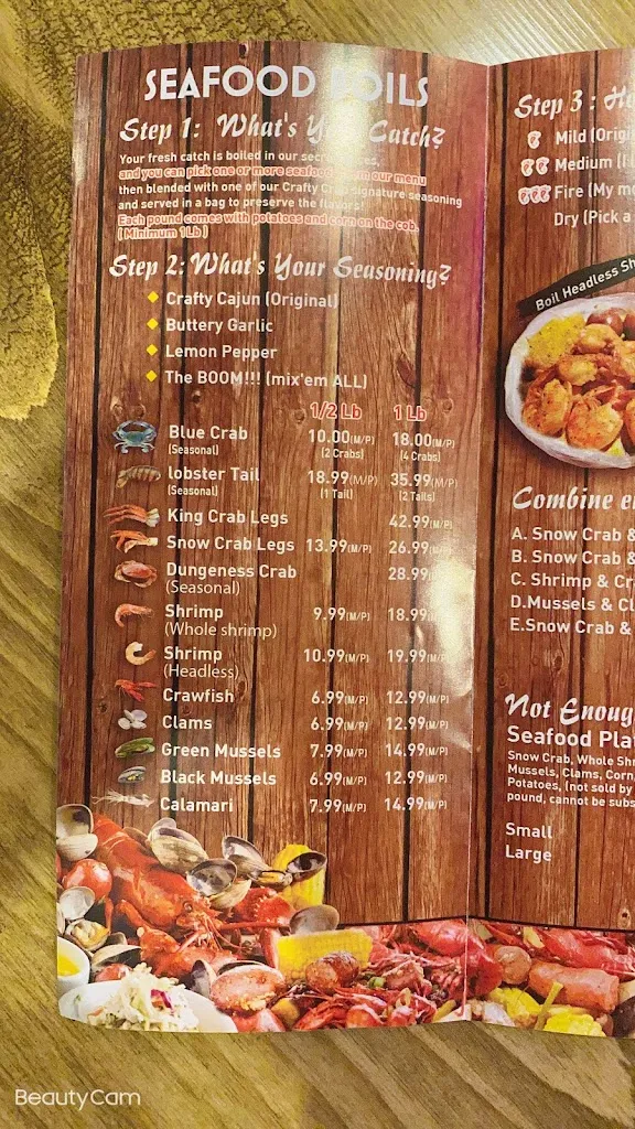Menu_Crafty Crab Seafood & Bar_Cincinnati, OH_image_old_1