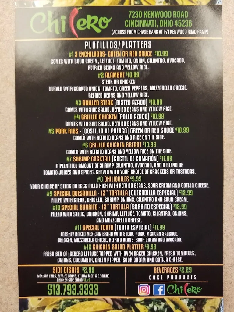 Menu_Chilero_Cincinnati, OH_image_old_1