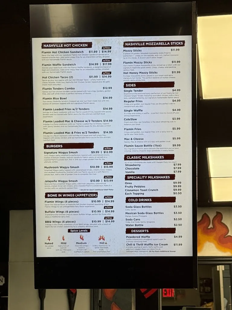 Menu_Flamin Feathers_Lewis Center, OH_image_old_1