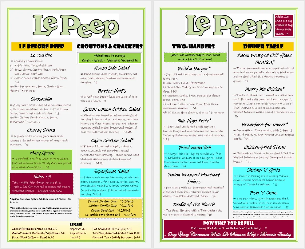 Menu_Le Peep_Loveland, OH_image_old_1