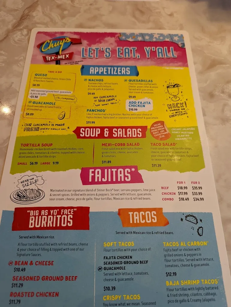 Menu_Chuy's_Cincinnati, OH_image_old_1