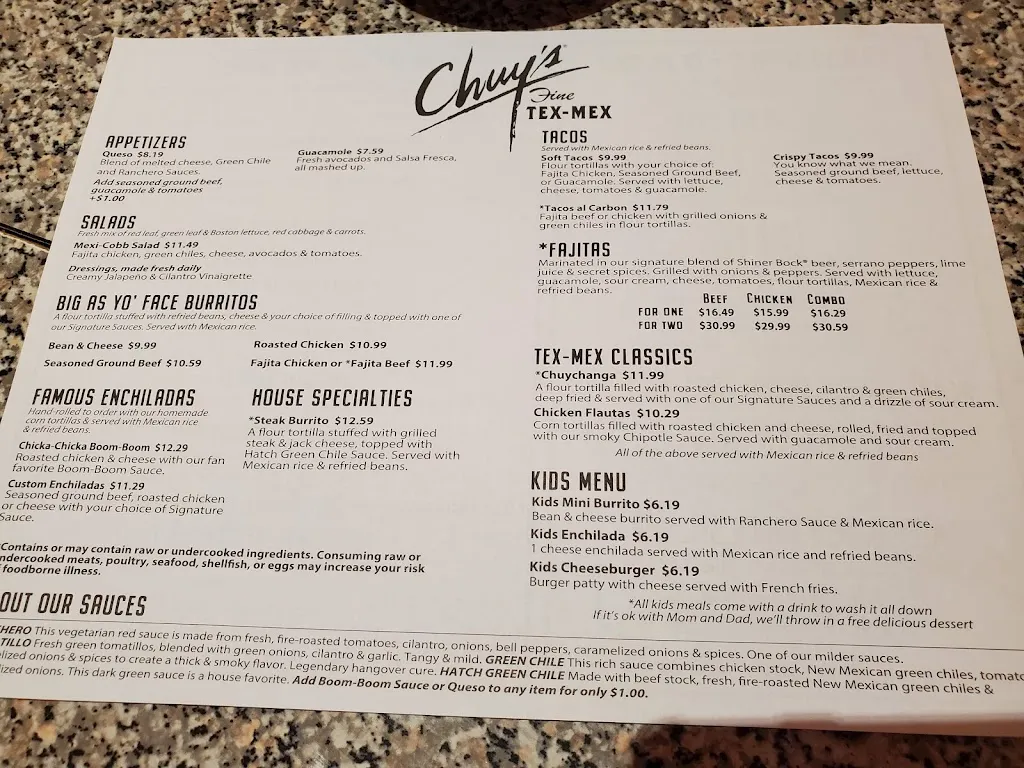 Menu_Chuy's_Cincinnati, OH_image_old_2