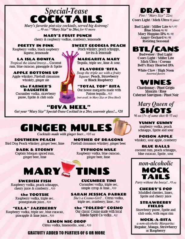 Menu_Hamburger Marys_Toledo, OH_image_old_1