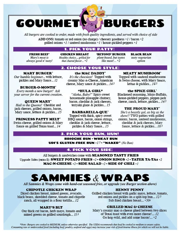 Menu_Hamburger Marys_Toledo, OH_image_old_2