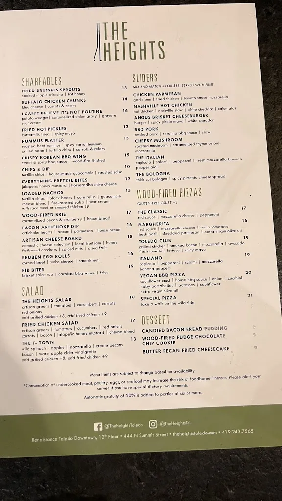 Menu_The Heights_Toledo, OH_image_old_1