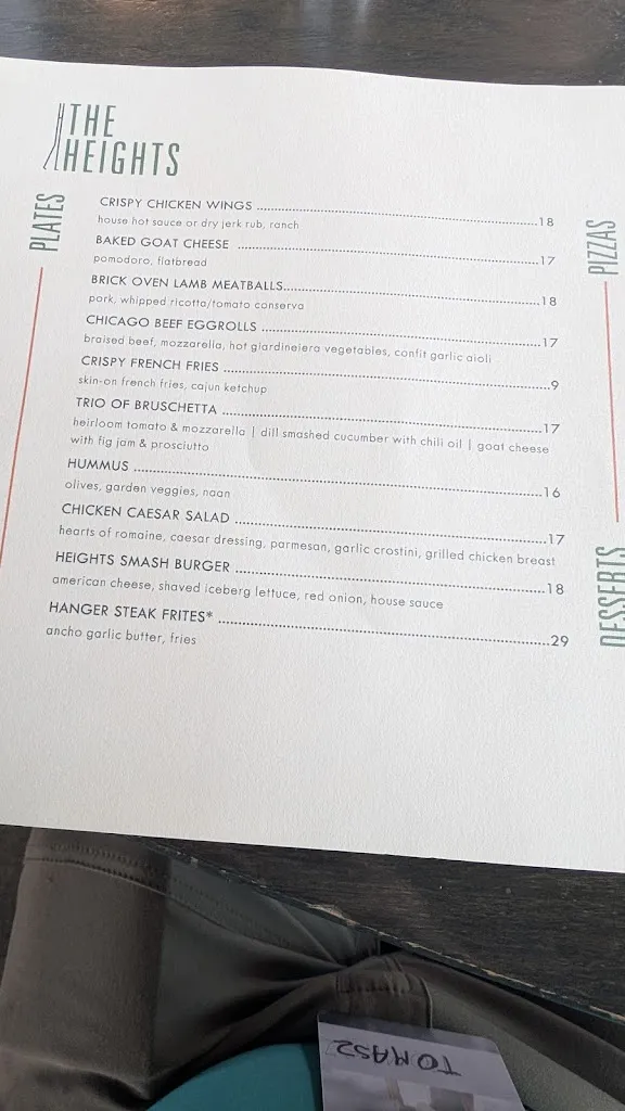 Menu_The Heights_Toledo, OH_image_old_2