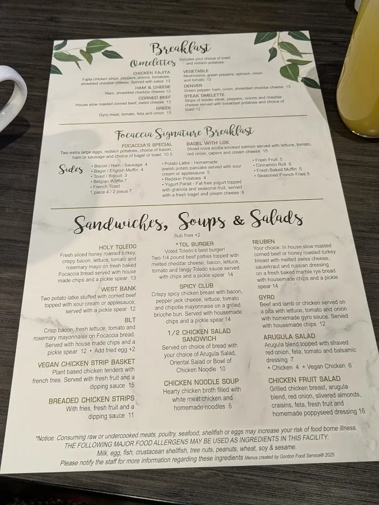 Menu_Focaccia's_Toledo, OH_image_old_1
