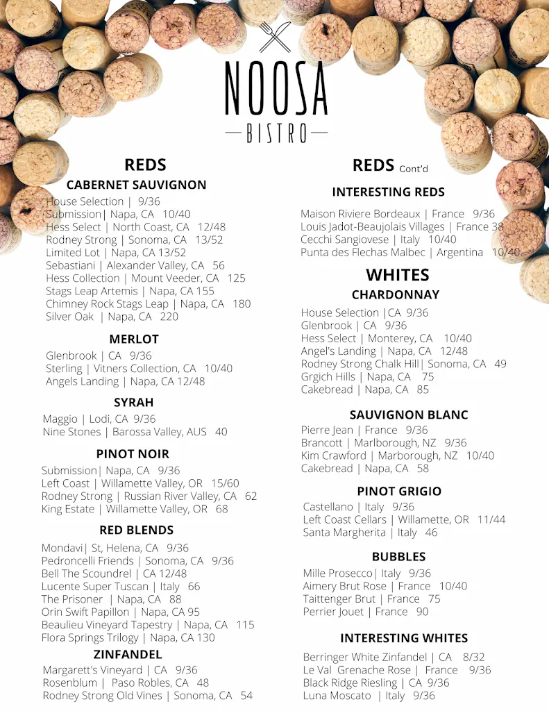 Menu_Noosa Bistro_Mentor, OH_image_old_2