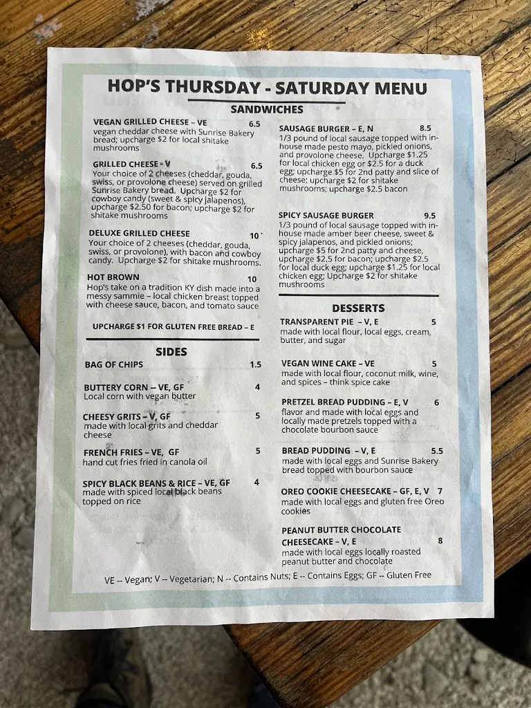 Menu_Hop's_Campton, KY_image_old_2
