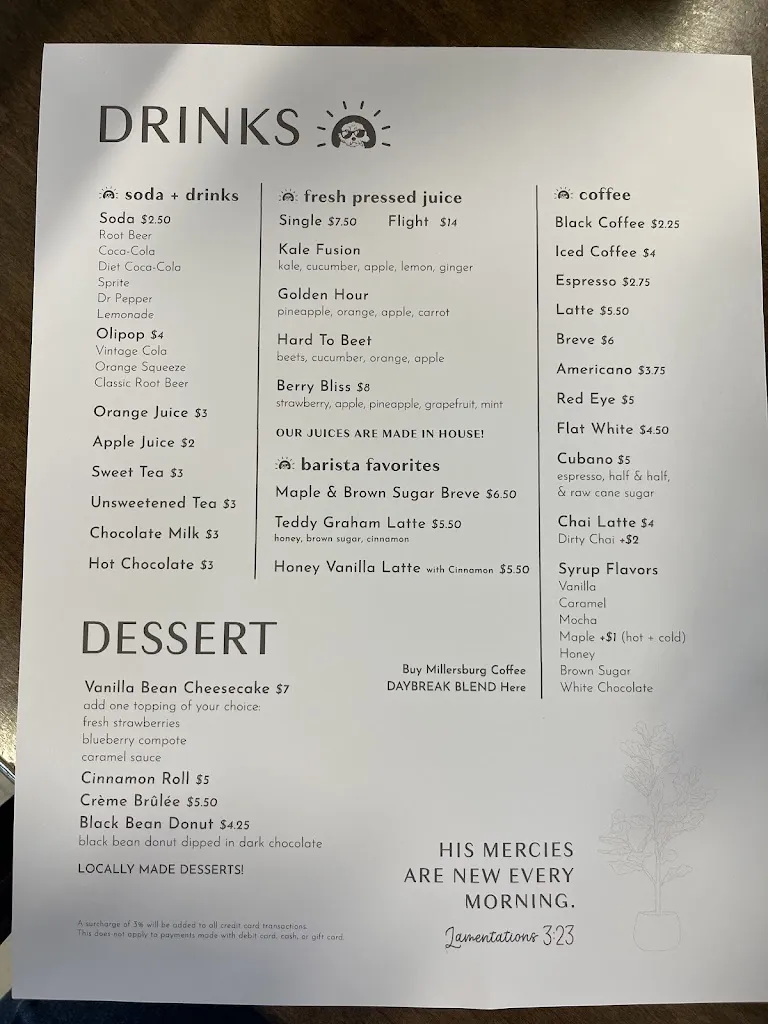 Menu_Daybreak Bistro_Millersburg, OH_image_old_2