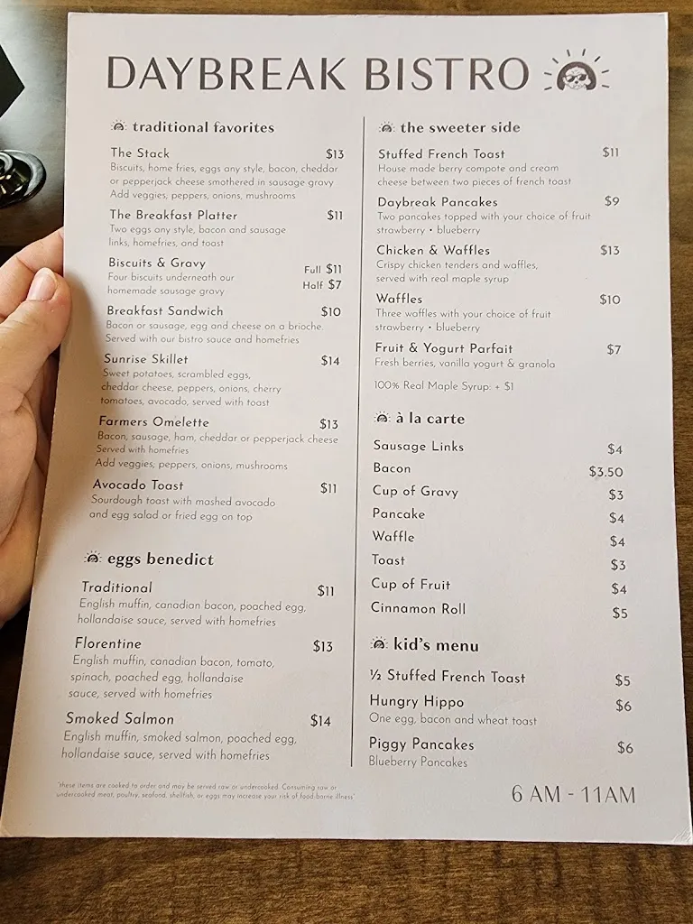 Menu_Daybreak Bistro_Millersburg, OH_image_old_3