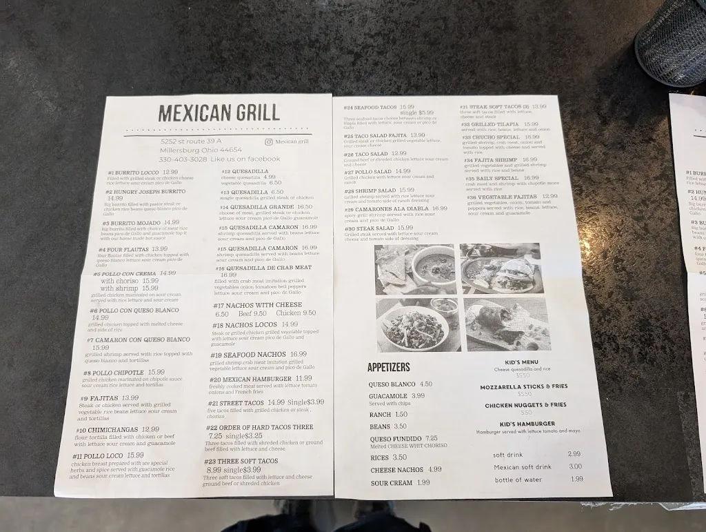 Menu_Mexican Grill_Millersburg, OH_image_old_1