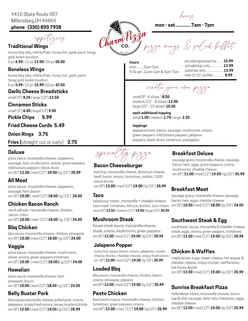 Menu_Charm Pizza Co._Millersburg, OH_image_old_2