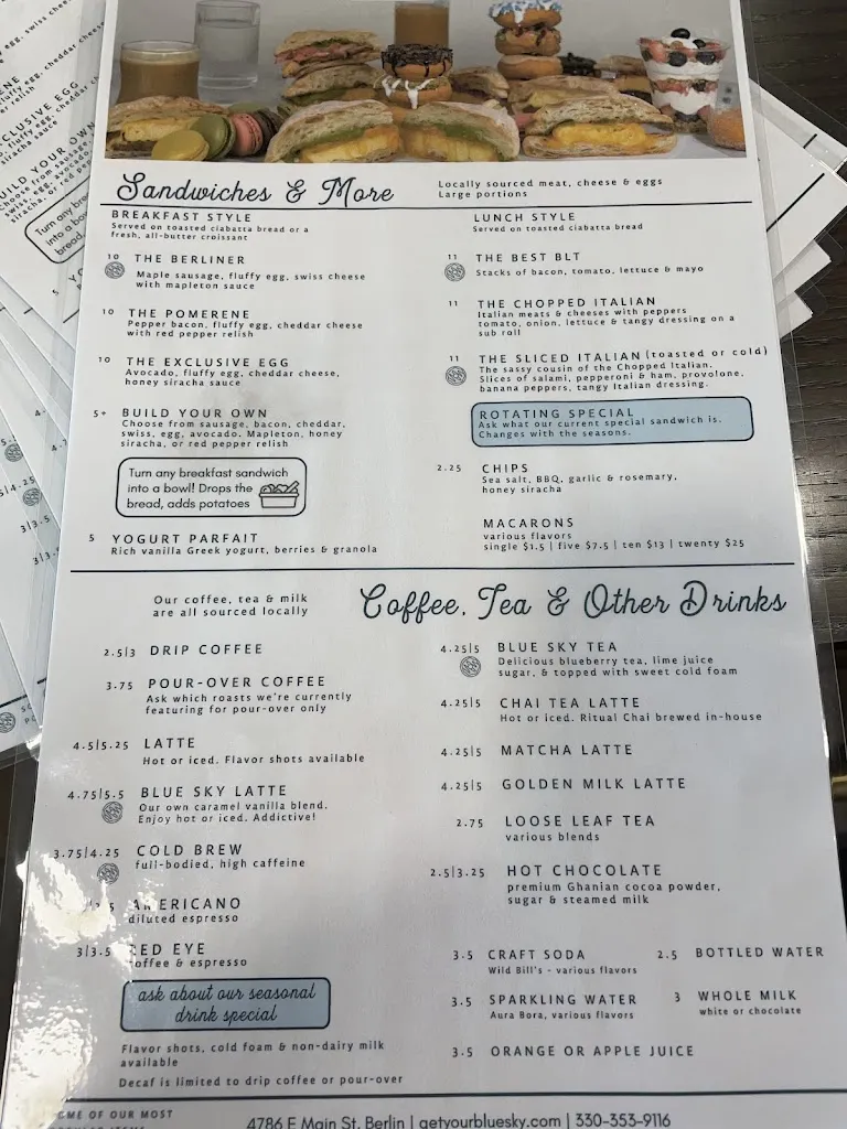 Menu_Blue Sky Cafe - Breakfast & Lunch_Millersburg, OH_image_old_1