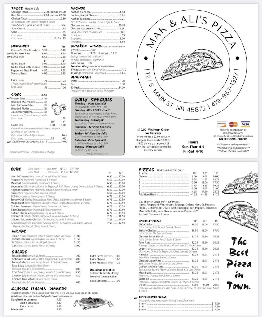 Menu_Mak & Ali's Pizza - North Baltimore, OH_North Baltimore, OH_image_old_1