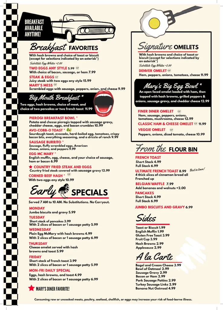 Menu_Mary's Diner_Madison, OH_image_old_2