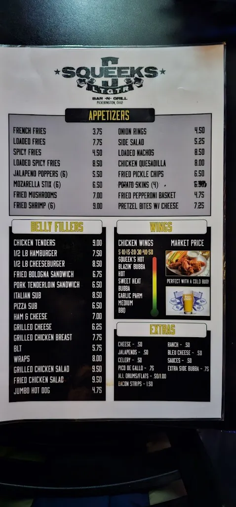 Menu_Squeek's Bar and Grill_Pickerington, OH_image_old_2